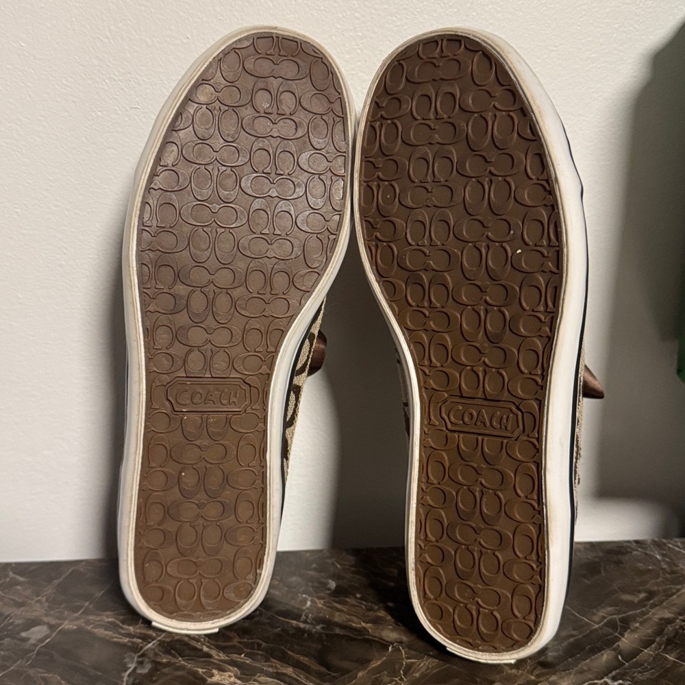 Coach Signature Jacquard Low Top Sneakers Ribbon Laces Brown Monogram Designer 8 - Picture 12 of 13